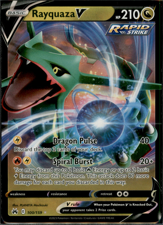 Rayquaza V Ultra Rare Crown Zenith 100/159 NM