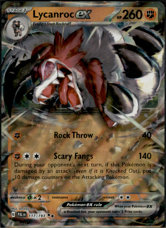 Lycanroc ex Double Rare SV02: Paldea Evolved 117/193 NM