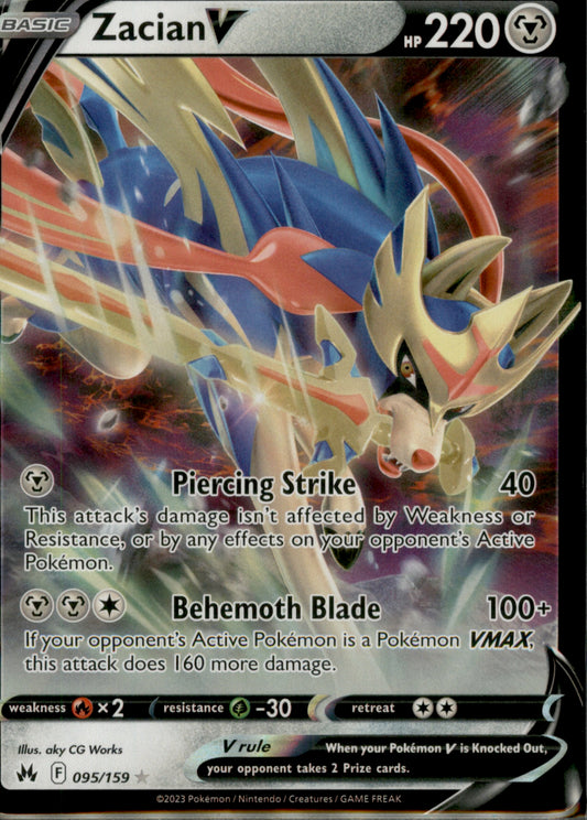 Zacian V Ultra Rare Crown Zenith 095/159 NM