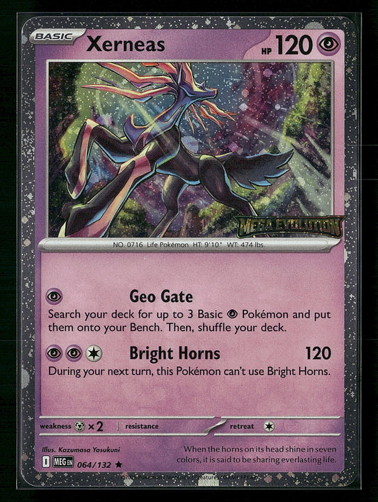 Xerneas (Mega Evolution Stamped) Rare Miscellaneous Cards & Products 064/132 NM