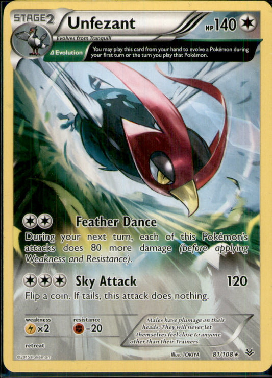 Unfezant (81 Delta) Rare XY - Roaring Skies 81/108 NM
