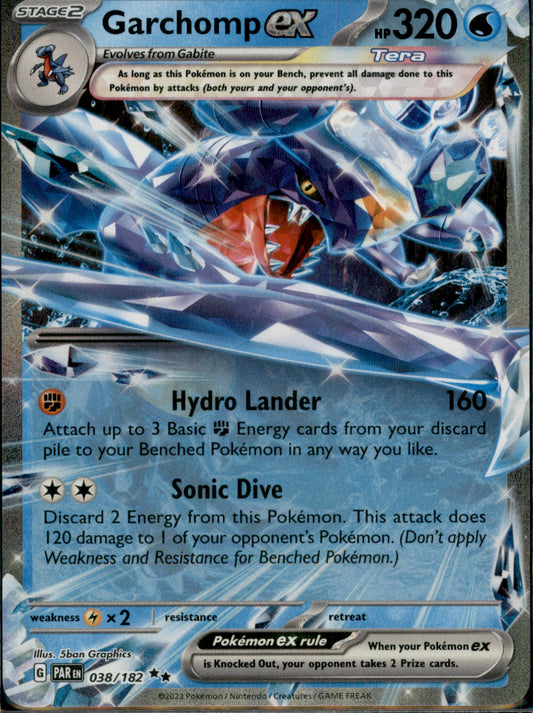 Garchomp ex - Double Rare SV04: Paradox Rift 038/182 NM