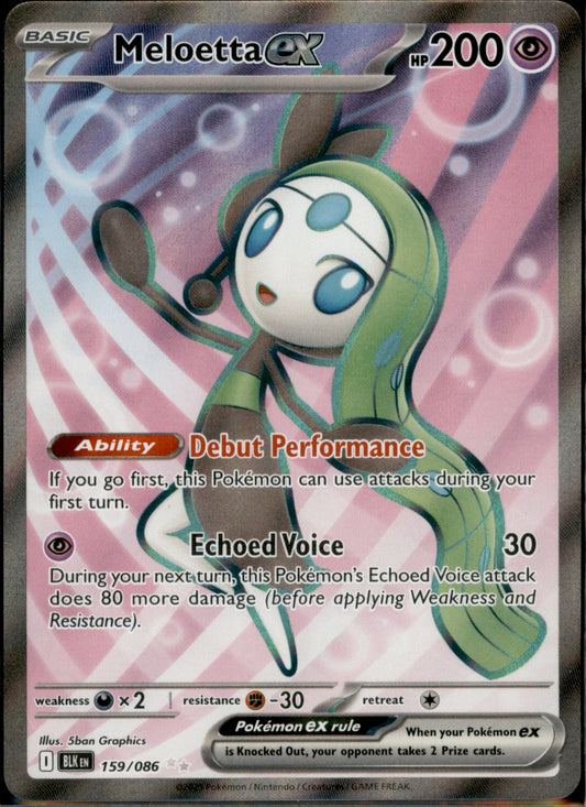 Meloetta ex Ultra Rare SV: Black Bolt 159/086 NM