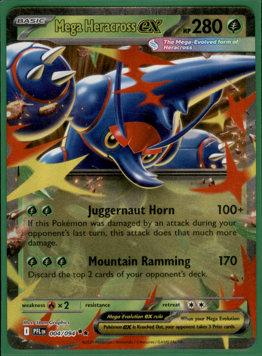 Mega Heracross ex - Double Rare ME02: Phantasmal Flames 004/094 NM