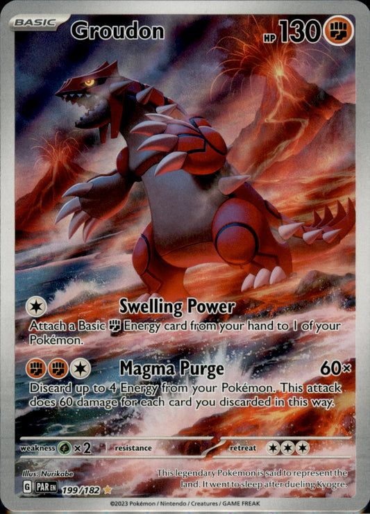 Groudon Illustration Rare SV04: Paradox Rift 199/182 NM