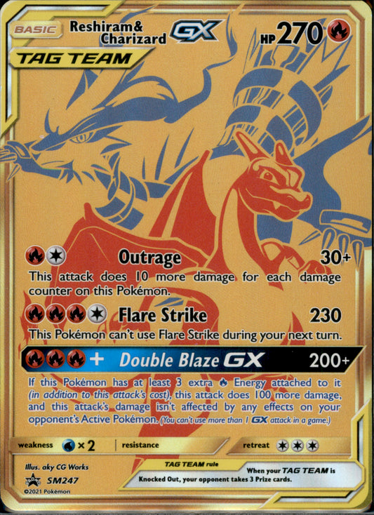Reshiram & Charizard GX - Promo SM Promos SM247 NM