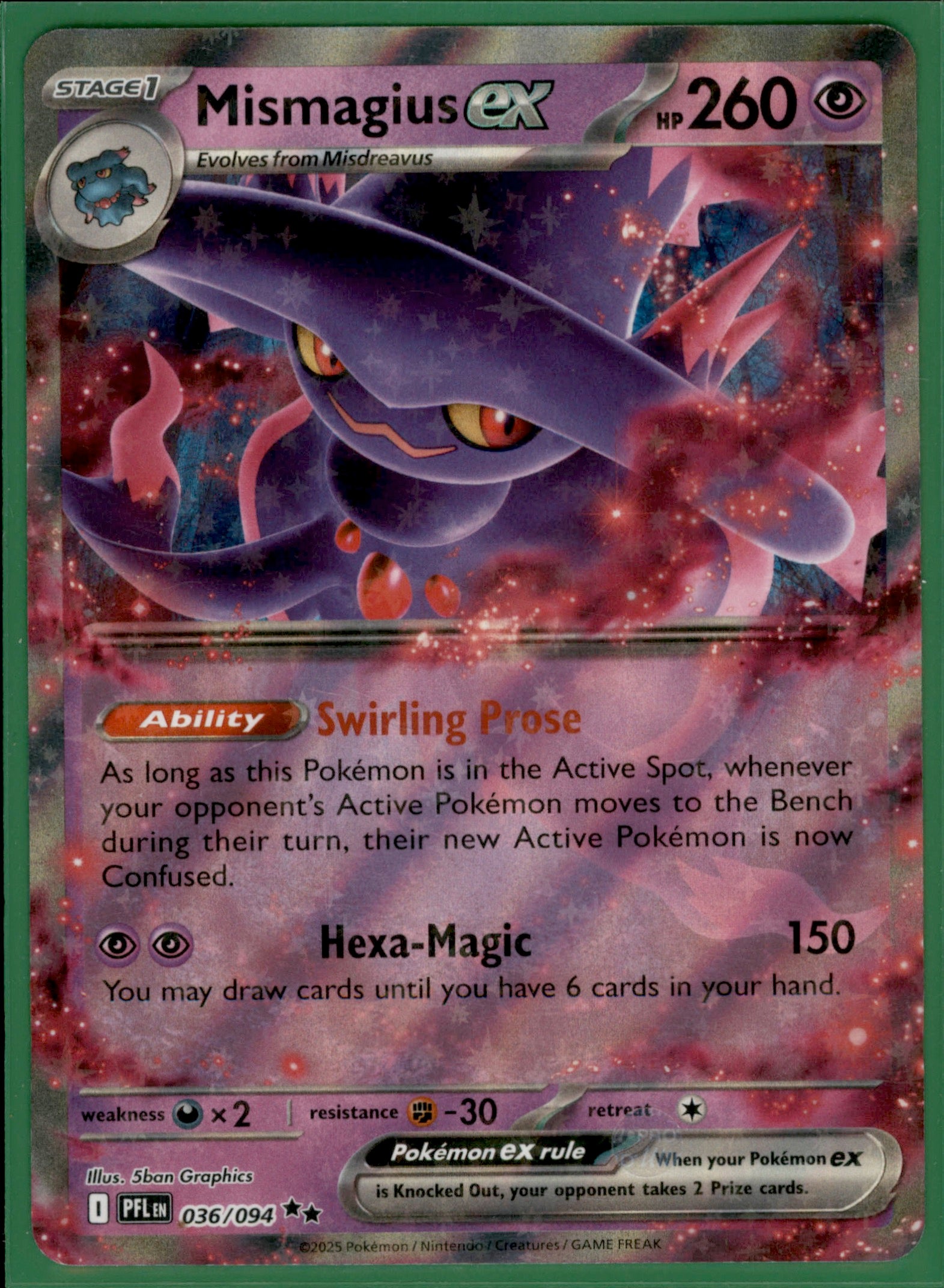 Mismagius ex Double Rare ME02: Phantasmal Flames 036/094 NM