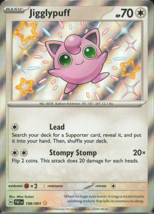 Jigglypuff Shiny Rare SV: Paldean Fates 198/091 NM