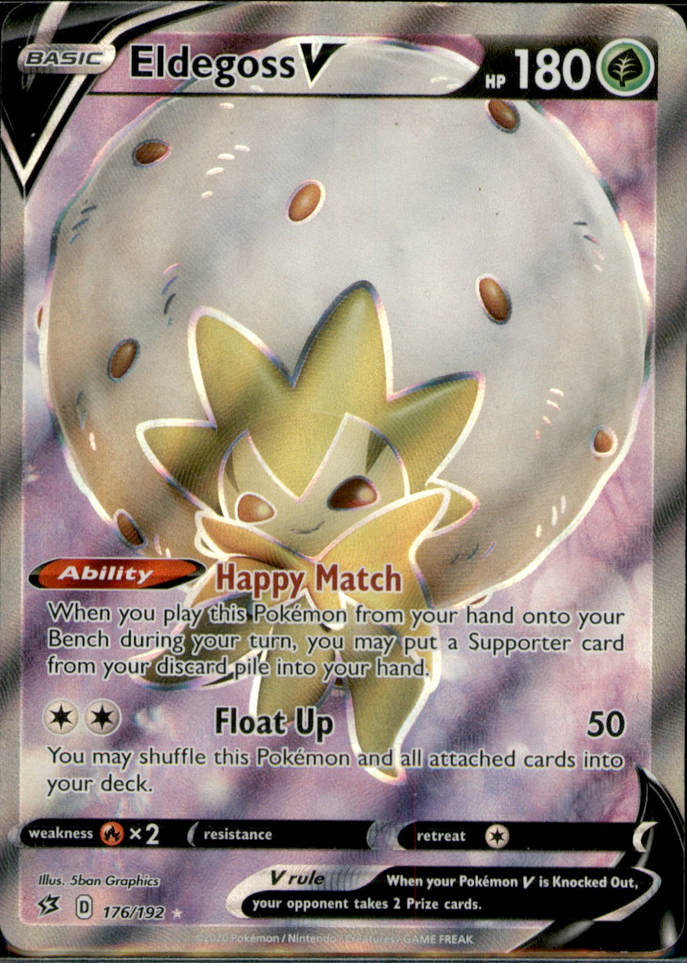 Eldegoss V (Full Art) Ultra Rare SWSH02: Rebel Clash 176/192 NM
