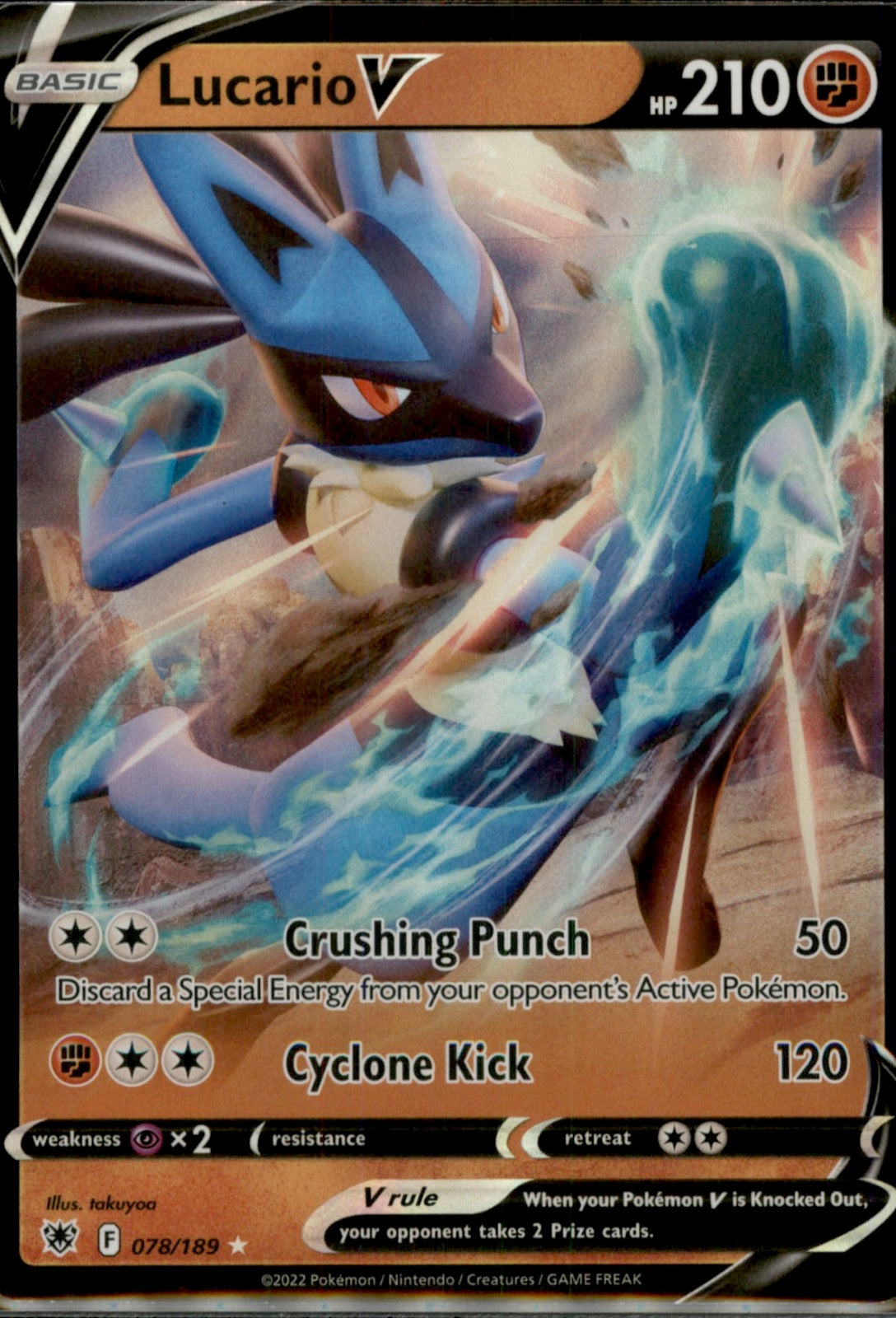 Lucario V Ultra Rare SWSH10: Astral Radiance 078/189 NM