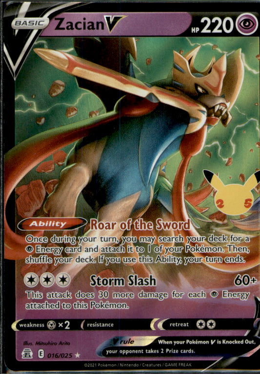 Zacian V Ultra Rare Celebrations 016/025 NM