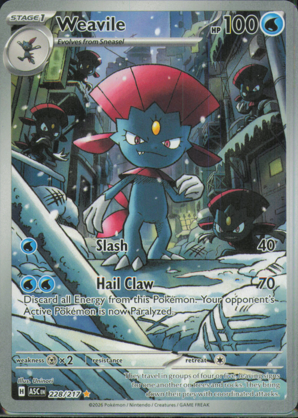 Weavile Illustration Rare ME: Ascended Heroes 228/217 NM