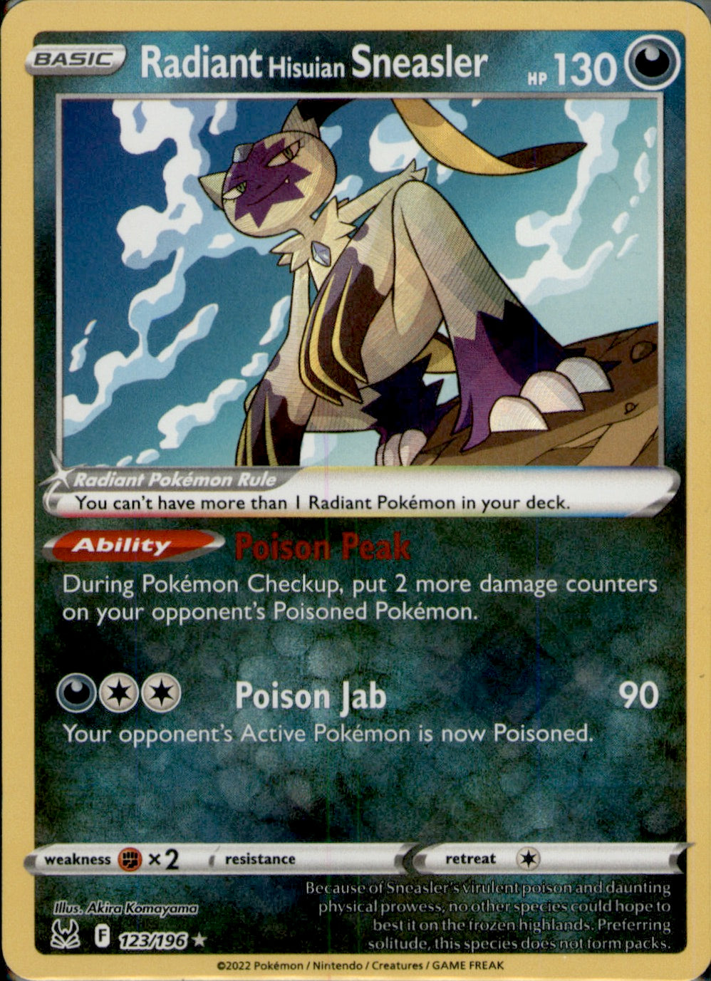 Radiant Hisuian Sneasler Radiant Rare SWSH11: Lost Origin 123/196 NM
