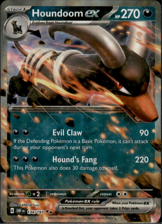 Houndoom ex Double Rare SV03: Obsidian Flames 134/197 NM
