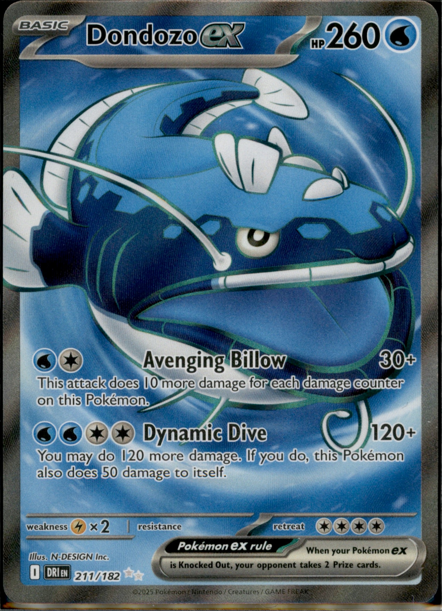 Dondozo ex Ultra Rare SV10: Destined Rivals 211/182 NM