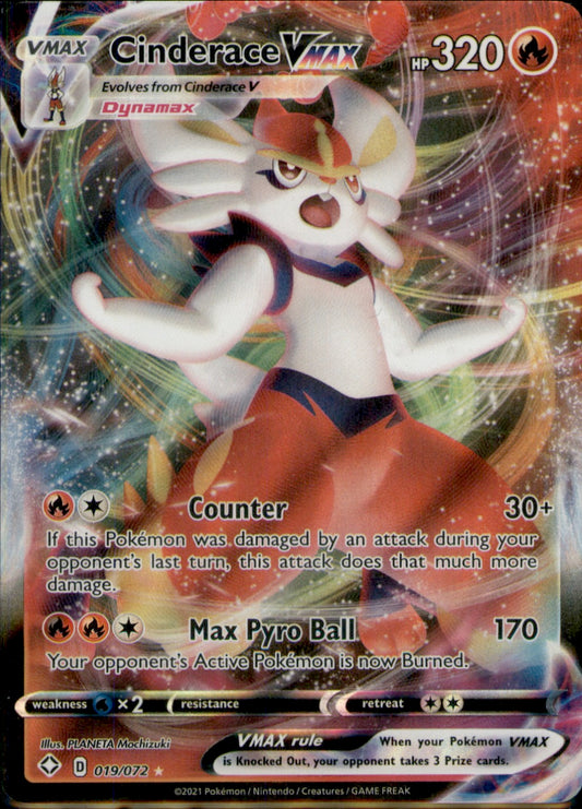 Cinderace VMAX Ultra Rare Shining Fates 019/072 NM