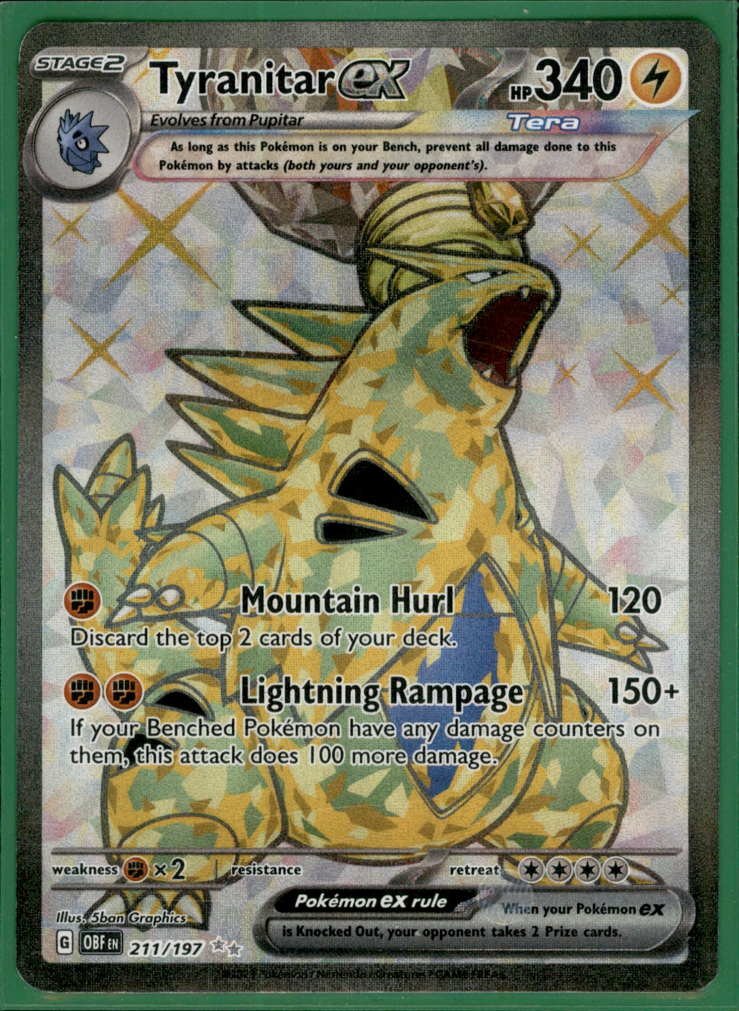 Tyranitar ex - Ultra Rare SV03: Obsidian Flames 211/197 NM