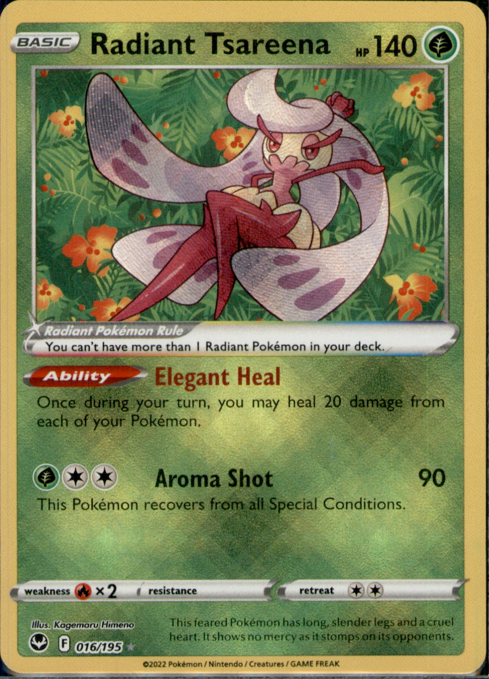 Radiant Tsareena Radiant Rare SWSH12: Silver Tempest 016/195 NM