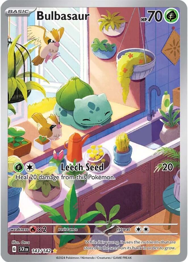 Bulbasaur Illustration Rare SV07: Stellar Crown 143/142 NM