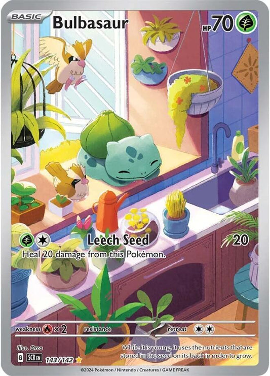 Bulbasaur Illustration Rare SV07: Stellar Crown 143/142 NM