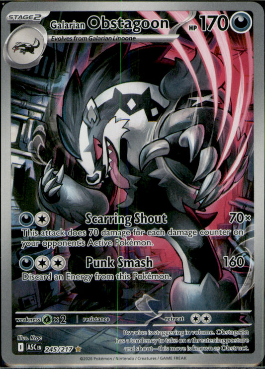 Galarian Obstagoon Illustration Rare ME: Ascended Heroes 245/217 NM
