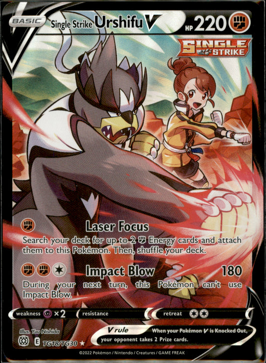 Single Strike Urshifu V U Rare SWSH09 Brilliant Stars Trainer Gallery TG18/TG30