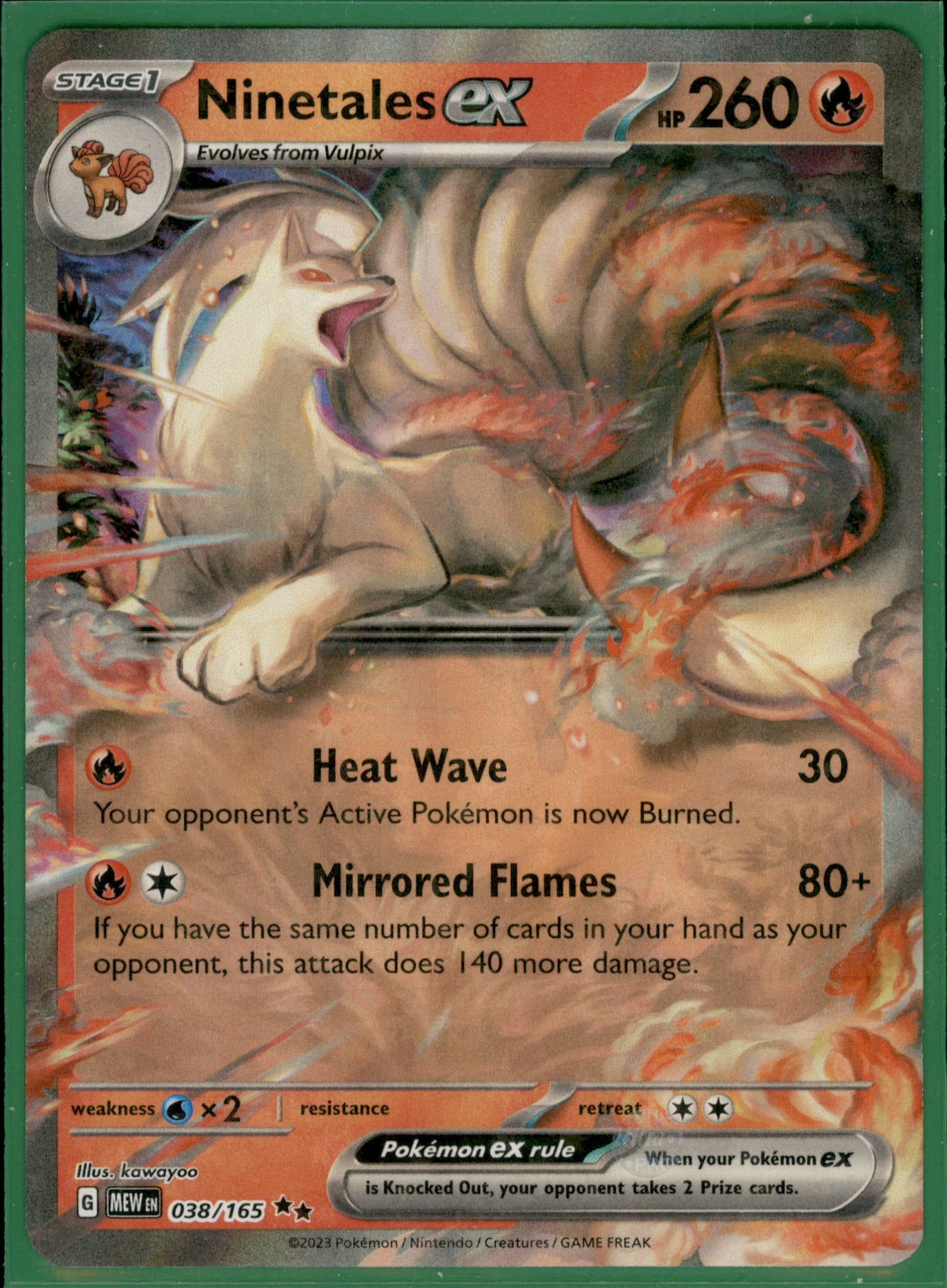 Ninetales ex Double Rare SV: Scarlet & Violet 151 038/165 NM