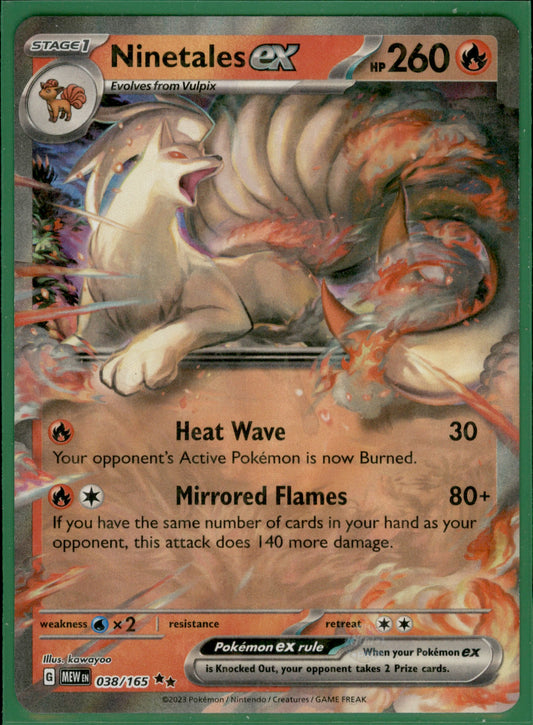 Ninetales ex Double Rare SV: Scarlet & Violet 151 038/165 NM
