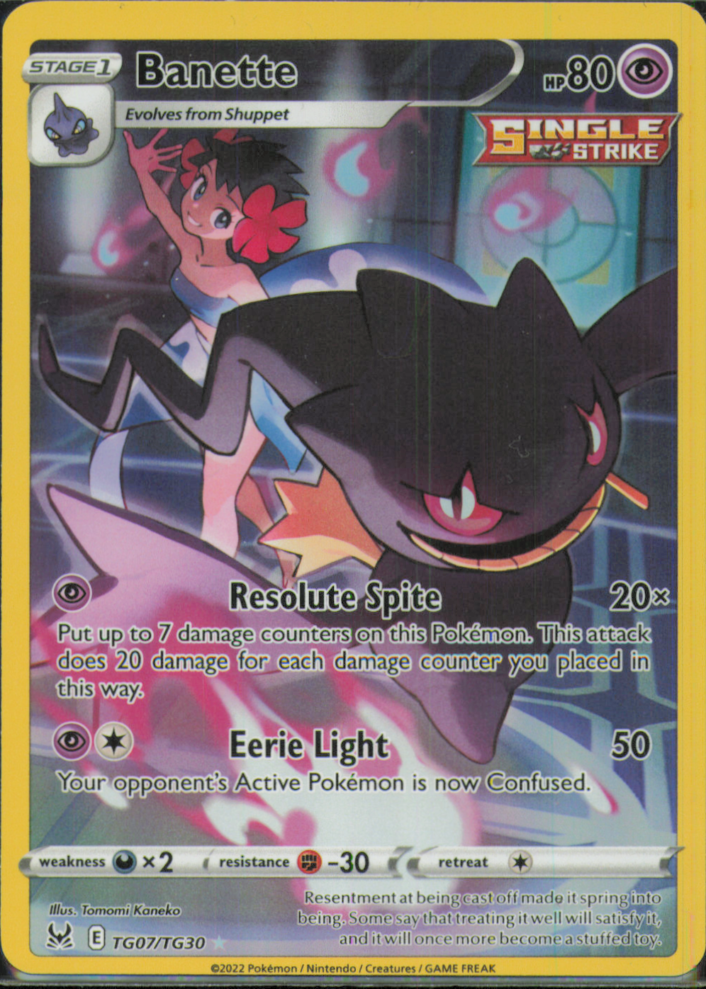 Banette Ultra Rare SWSH11: Lost Origin Trainer Gallery TG07/TG30 NM