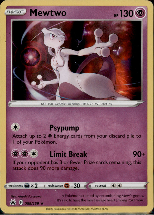 Mewtwo Holo Rare Crown Zenith 059/159 NM