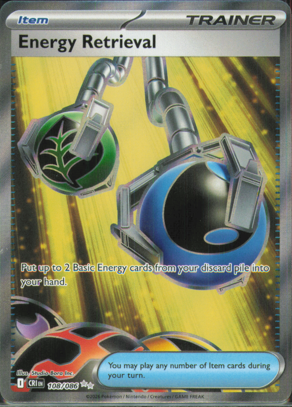 Energy Retrieval Ultra Rare ME04: Chaos Rising 108/086 NM