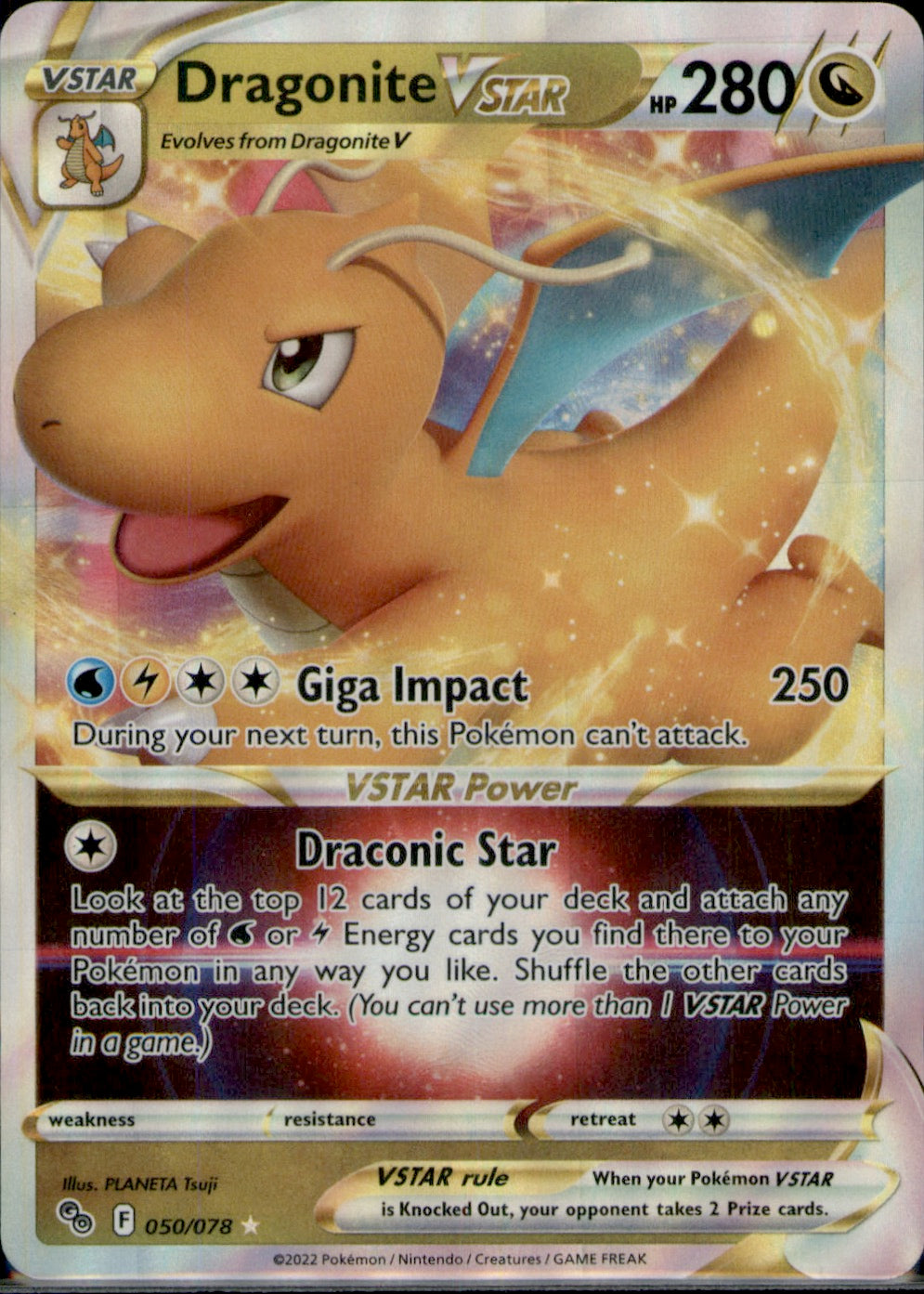 Dragonite VSTAR Ultra Rare Pokemon GO 050/078 NM
