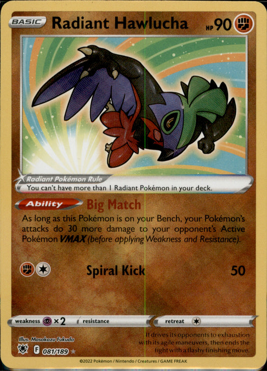 Radiant Hawlucha Radiant Rare SWSH10: Astral Radiance 081/189 NM