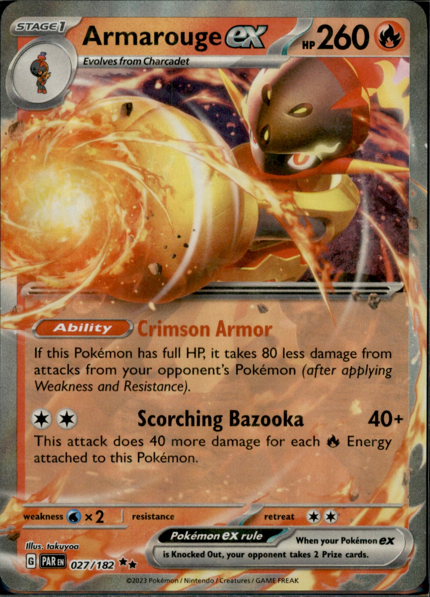Armarouge ex Double Rare SV04: Paradox Rift 027/182 NM