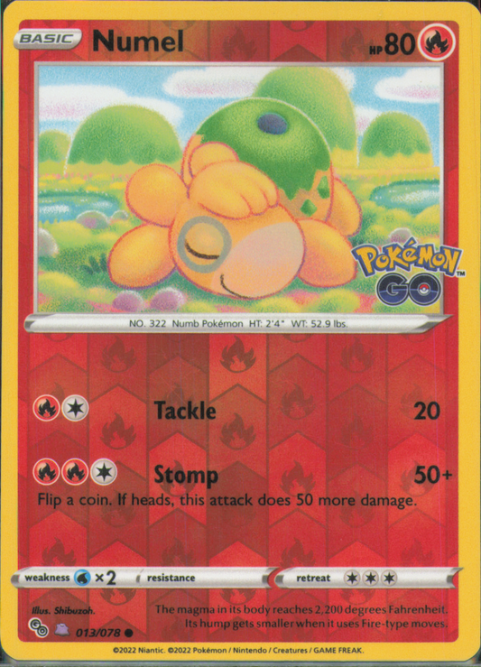 Numel (Peelable Ditto) Common Pokemon GO 013/078 NM