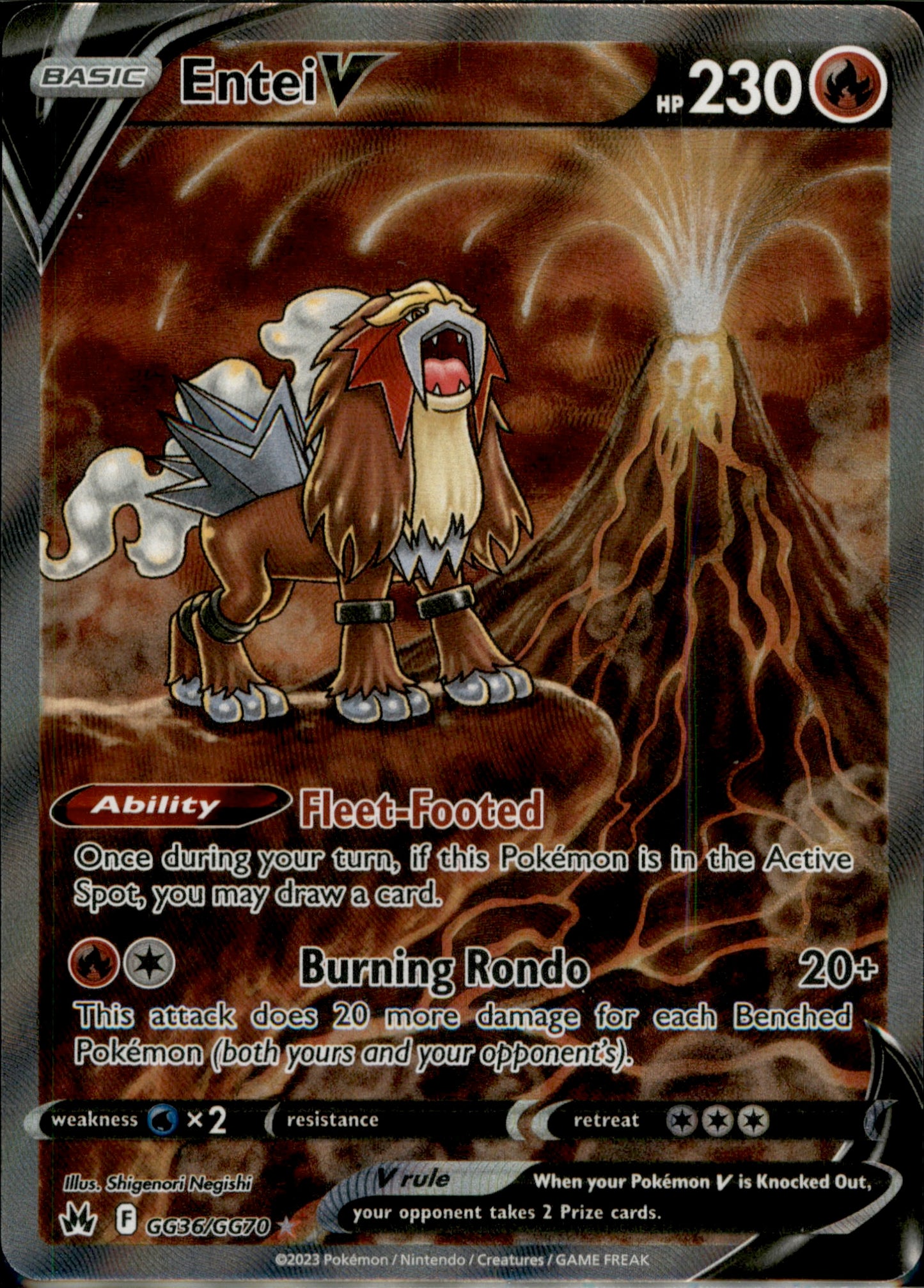 Entei V Ultra Rare Crown Zenith: Galarian Gallery GG36/GG70 NM