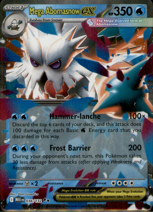 Mega Abomasnow ex Double Rare ME01: Mega Evolution 036/132 NM