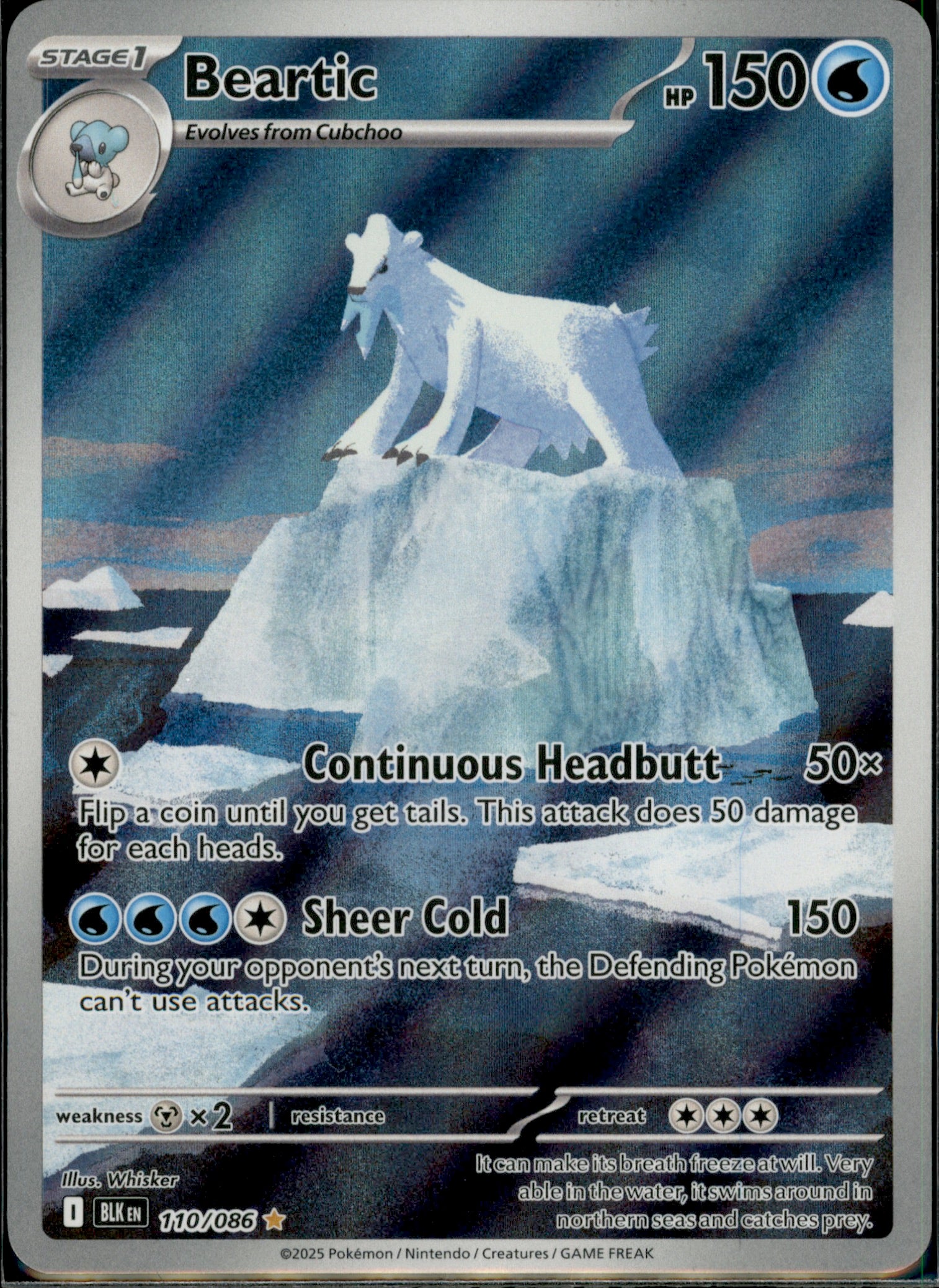 Beartic Illustration Rare SV: Black Bolt 110/086 NM