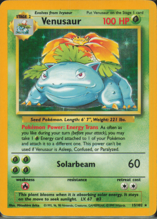 Venusaur Holo Rare Base Set 015/102 MP
