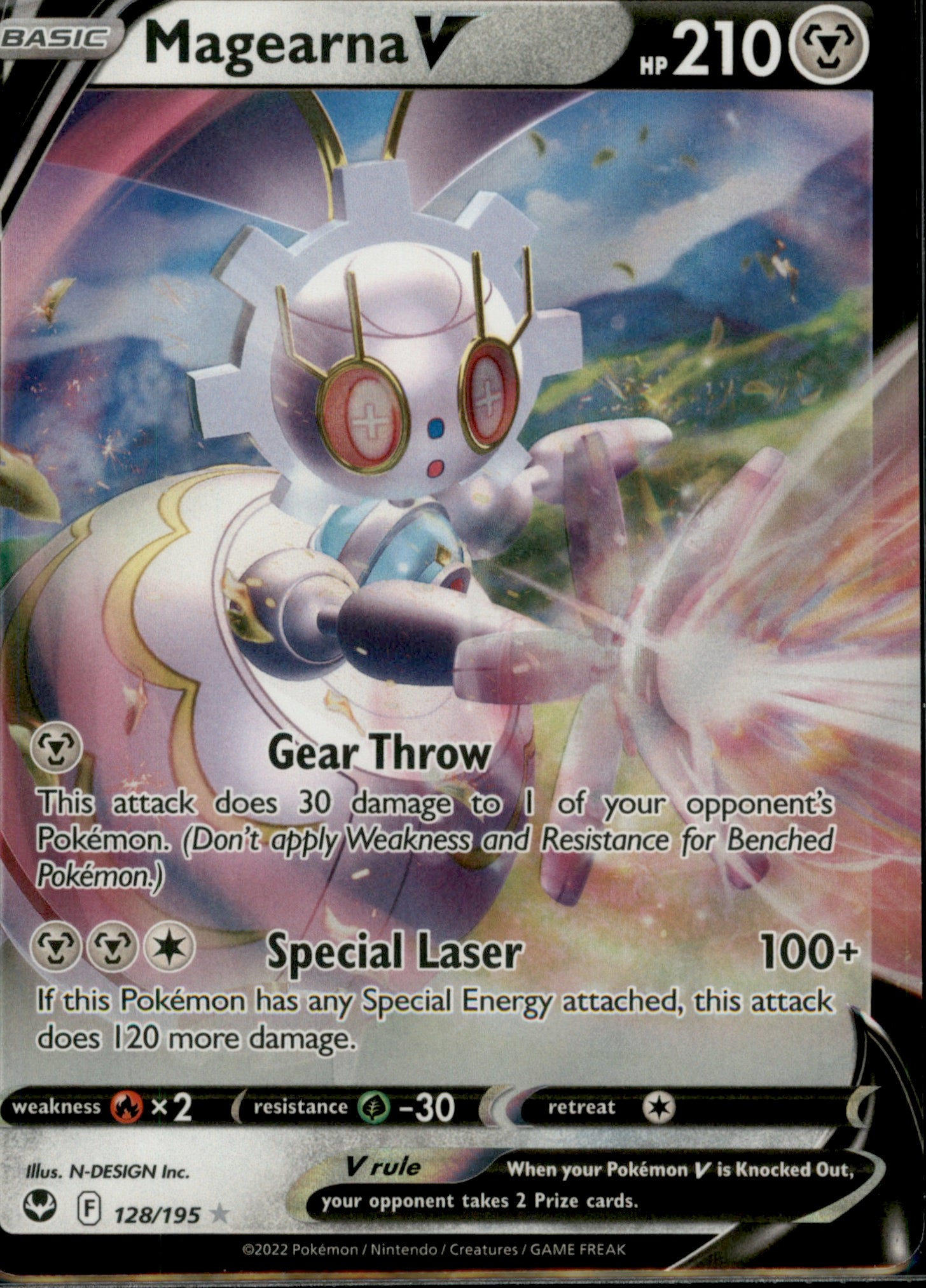 Magearna V Ultra Rare SWSH12: Silver Tempest 128/195 NM