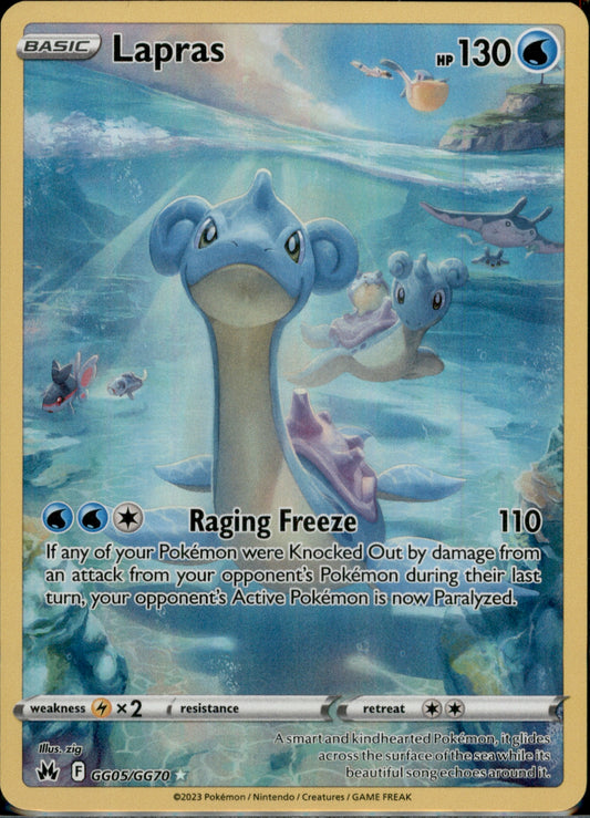 Lapras Ultra Rare Crown Zenith: Galarian Gallery GG05/GG70 NM