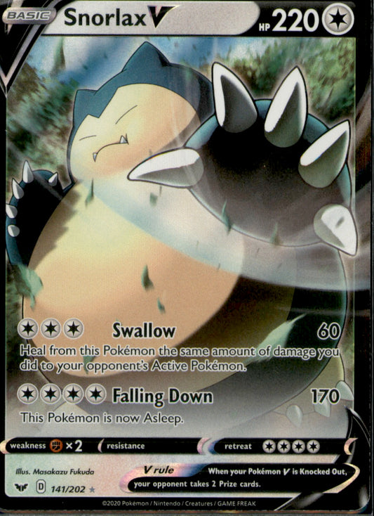 Snorlax V Ultra Rare SWSH01: Sword & Shield Base Set 141/202 NM