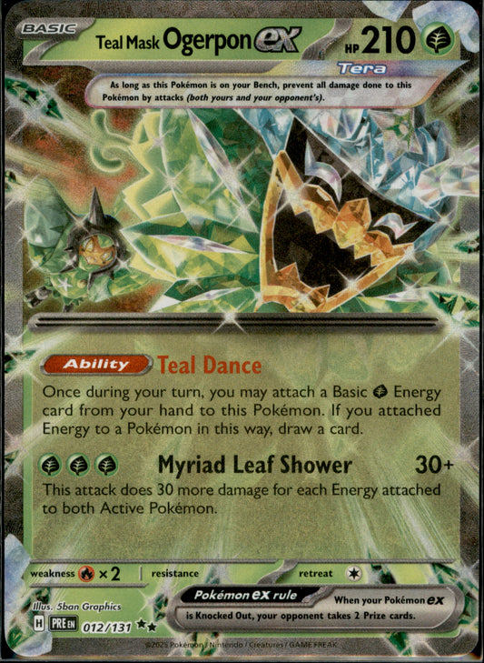 Teal Mask Ogerpon ex Double Rare SV: Prismatic Evolutions 012/131 NM