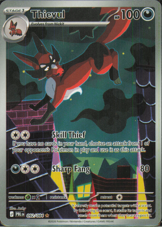 Thievul Illustration Rare ME05: Pitch Black 092/084 NM