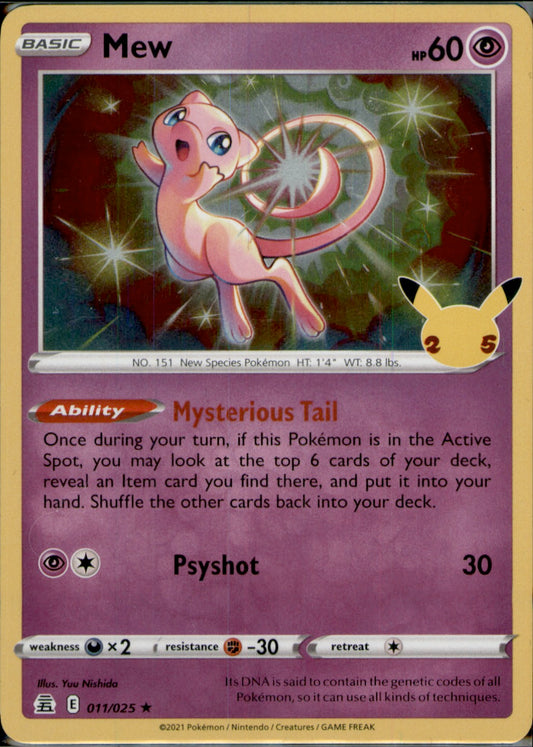 Mew Holo Rare Celebrations 011/025 NM