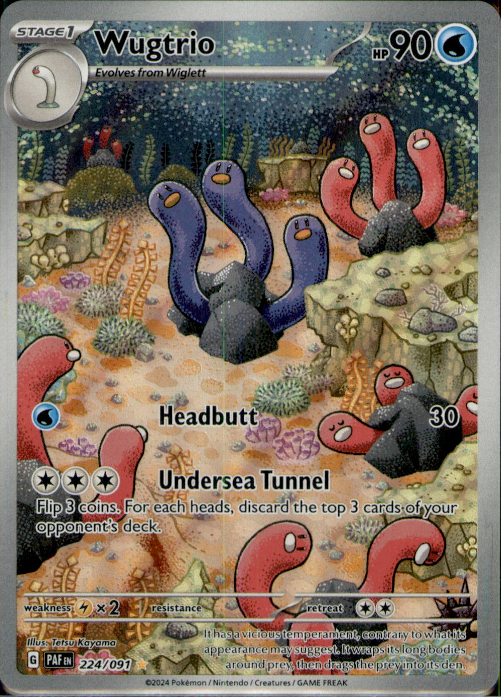 Wugtrio Illustration Rare SV: Paldean Fates 224/091 NM