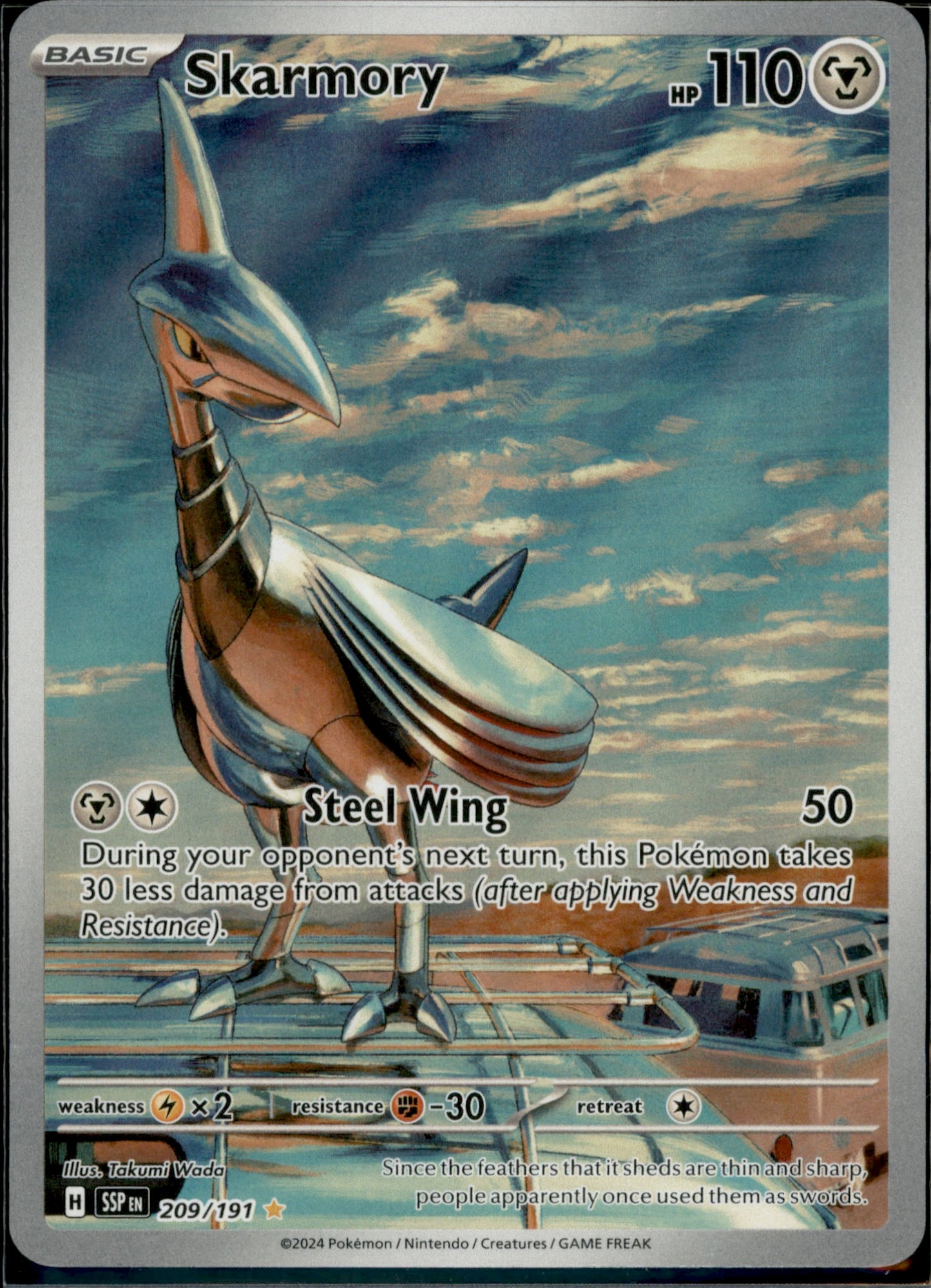 Skarmory Illustration Rare SV08: Surging Sparks 209/191 NM