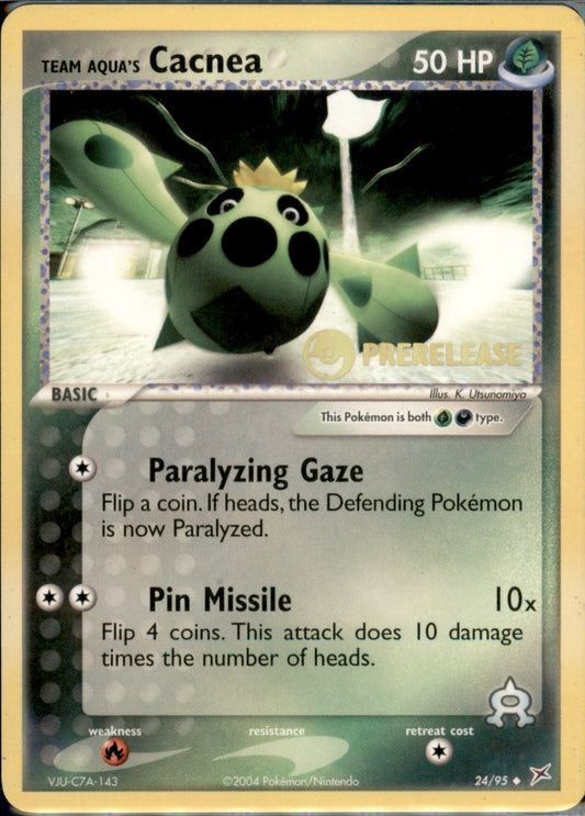 Team Aqua's Cacnea - 24/95 (Prerelease) Promo 024/095 NM