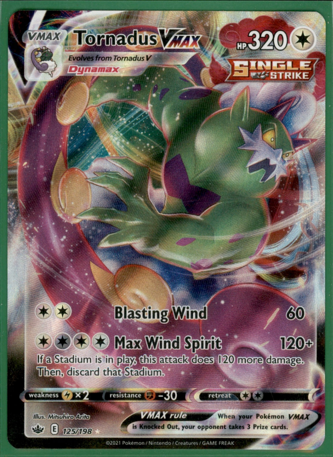 Tornadus VMAX Ultra Rare SWSH06: Chilling Reign 125/198 NM