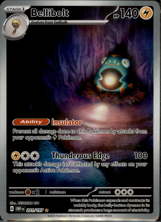 Bellibolt Illustration Rare SV03: Obsidian Flames 201/197 NM